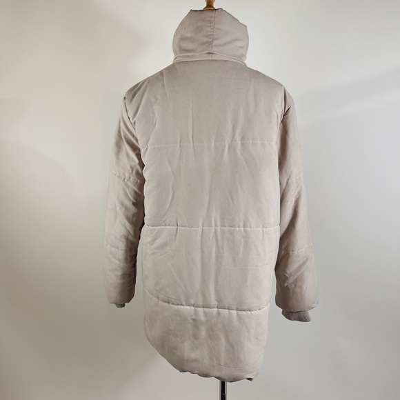 NWT ROMEO & JULIET $228 Funnel Neck Puffer Coat Cream/Gray Womens Small - Picture 2 of 10